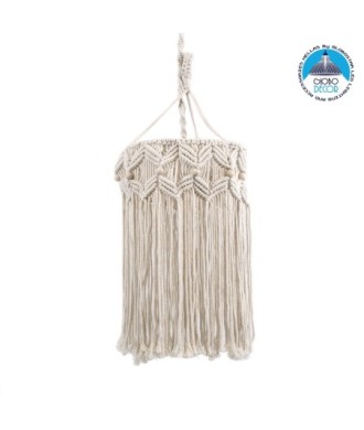 GLOBOSTAR® CONGO 36206 Boho Κρεμαστό Φωτιστικό Οροφής με Ντουί 1 x E27 AC 220-240V IP20 - Μπεζ - Μ30 x Π30 x Υ50cm